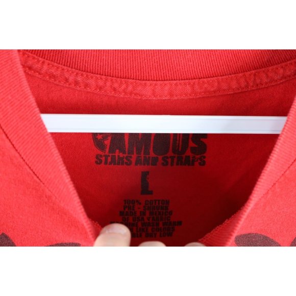 Vintage Famous Stars and Straps Mens Large Faded Spell Out Short Sleeve T-Shirt - Picture 5 of 9